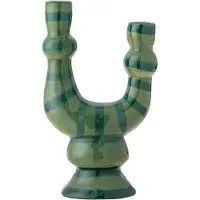 Bloomingville - Salandy Candle Holder - Green - Stoneware