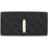 GUESS portemonnee Yvonne Logo SLG Flap Organizer Coal Logo donkergrijs