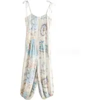 Next Jumpsuit lichtblauw / bruin / lichtrood / wit