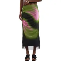 Desigual Rok olijfgroen / rosa / zwart