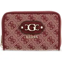 GUESS portemonnee Samantha SLG Medium Zip Around Wallet Merlot Logo wijnrood