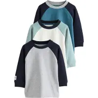 Next Shirt blauw / lichtgrijs / mintgroen / wit