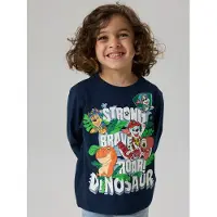 Name it Shirt 'NMMJik Paw' navy / lichtgroen / kreeft / wit