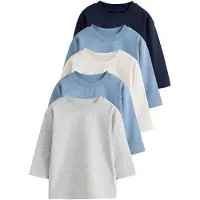 Next Shirt crème / navy / hemelsblauw / lichtgrijs