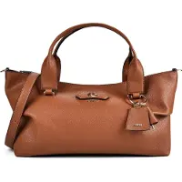 GUESS handtas schoudertas Suzy 3 Compartment Satchel Cognac bruine
