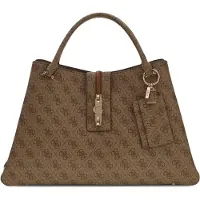 GUESS handtas schoudertas Yvonne Girlfriend Carryall Latte Logo Lichtbruin