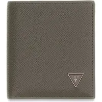 GUESS Leren portemonnee Milano Bifold Wallet Grey / Blue Taupe
