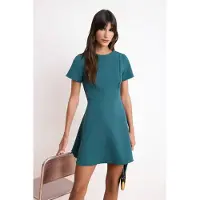 Trendyol TRENDYOLMİLLA Dames Groen Effen Kort / Mini Kort Skater Jurken