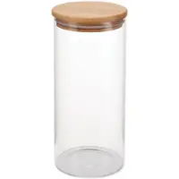 Curver Voorraadpotten Glas met Bamboe Deksel – 3-delige Set – Luchtdichte Voorraadbussen – Borosilicaatglas – Voor Pasta, Koffie & Muesli