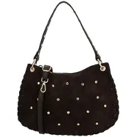 Charm London Suède Schoudertas met Studs Anna Donker Bruin
