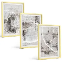 Tulup 4-Delige Schilderij Set - Houtnerfpatronen in grijstinten en wit - 40 x 60 cm - Muurdecoratie - Decoratieve Schilderijen - Wohnzimmer - Moderne Wanddecoratie