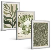 Tulup 4-Delige Schilderij Set - Plantenpatronen, botanische decoraties, boho-stijl - 40 x 60 cm - Muurdecoratie - Wanddecoratie - Slaapkamer - Decoratieve Schilderijen