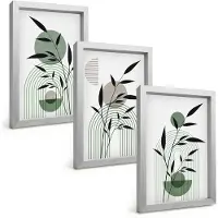 Tulup 4-Delige Schilderij Set - Abstracte plantencomposities in boho-stijl - 20 x 30 cm - Wanddecoratie - Schilderijen Set - Kantoor - Woonkamer Decoratie