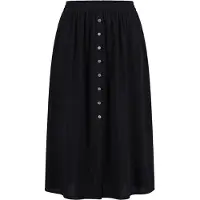 Angel of Style - Dames - Maxirok decoratieve knopenlijst en split - Zwart - Maat 50