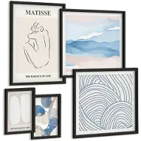 Tulup 4-Delige Schilderij Set - Stijlvolle afbeeldingen met abstracte motieven en natuur. - 50 x 50 cm, 20 x 30 cm en 40 x 60 cm - Wanddecoratie - Schilderijen Set - Kantoor - Decoratieve Schilderijen