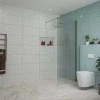 FortiFura Galeria inloopdouche - 80x200cm - ribbelglas - wandarm - PVD - geborsteld gunmetal (antraciet) SW797952/SW797907