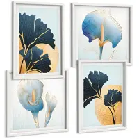Tulup 4-Delige Schilderij Set - Citroenen Wachtwoord Over Wijn Portret van Frida Kahlo - 40x40 en 40x60 - Decoratieve Schilderijen - Woonkamer - Interieur - Interieur Decoratie