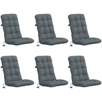 vidaXL 6-delige hoogrugkussen VIANEN 6 pcs 100% Polyester Blauw