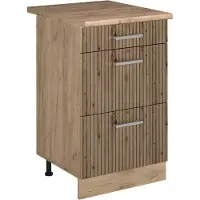 Vicco Keukenonderkast R-Line, Artisanaal eiken/Goudkleurig Eiken, 50 cm goudkleurig eiken werkblad