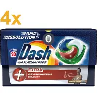 Dash 4in1 PODS - +Extra Vlekkenverwijderaar - Wasmiddelcapsules - Voordeelverpakking 4 x 20 Wasbeurten