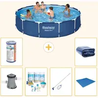 Bestway Steel Pro, ronde opblaasbare zwembad - 396x84 cm - 7-delig, model S21611