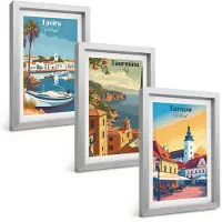 Tulup 4-Delige Schilderij Set - Uitzichten op kuststeden en hun architectuur - 20 x 30 cm - Schilderijen Set - Wanddecoratie - Woonkamer - Moderne Wanddecoratie