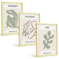 Tulup 4-Delige Schilderij Set - Stijlvolle personages en planten in een minimalistisch ontwerp. - 40 x 60 cm - Wanddecoratie - Moderne Interieurdecoratie - Decoratieve Schilderijen