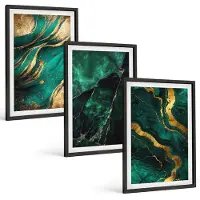 Tulup 4-Delige Schilderij Set - Elegante abstracte steenpatronen - 40 x 60 cm - Moderne Wanddecoratie - Woonkamer