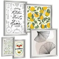 Tulup 4-Delige Schilderij Set - Keukeninspiratie: stijlvolle interieuraccenten - 50 x 50 cm, 20 x 30 cm en 40 x 60 cm - Muurdecoratie - Interieur Decoratie - Decoratieve Schilderijen