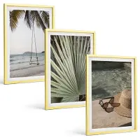 Tulup 4-Delige Schilderij Set - Vakantie aan het strand met palmbladerenschommel - 40 x 60 cm - Wanddecoratie - Muurdecoratie - Woonkamer - Decoratieve Schilderijen