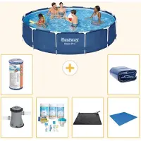 Bestway Steel Pro, ronde opblaasbare zwembad - 396x84 cm - 7-delig, model S21618