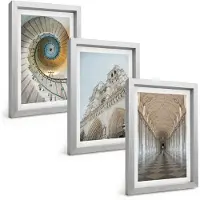 Tulup 4-Delige Schilderij Set - Wenteltrap van de kathedraal Uitzicht op de gevel van het gebouw Tegelgang - 20 x 30 cm - Decoratieve Schilderijen - Wanddecoratie - Hal - Muurdecoratie