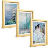 Tulup 4-Delige Schilderij Set - Schip op zee: abstract portret van dansers - 20 x 30 cm - Muurdecoratie - Wanddecoratie - Hal - Interieur Decoratie