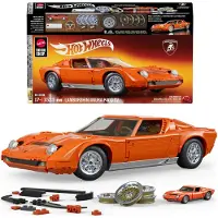 Hot Wheels Brick Shop Hot Wheels Premium Series 1:12 Lamborghini Miura Construction Game 1523 Pieces Oranje Kinderen