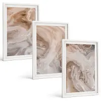 Tulup 3-Delige Schilderij Set - Abstracte marmerpatronen, steentexturen - 40x60 - Wanddecoratie - Schilderijen Set - Kantoor - Decoratieve Schilderijen