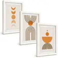 Tulup 3-Delige Schilderij Set - Boho minimalistisch decoratief ontwerp - 20x30 - Muurdecoratie - Schilderijen Set - Woonkamer - Moderne Wanddecoratie