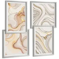 Tulup 4-Delige Schilderij Set - Lineaire abstracte motieven, stijlvolle decoratie - 40 x 40 cm en 40 x 60 cm - Muurdecoratie - Interieur Decoratie - Stijlvolle Muurdecoratie