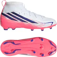 Adidas F50 Hyperfast League Mid Gras Voetbalschoenen (FG) Kids Wit Paars Roze