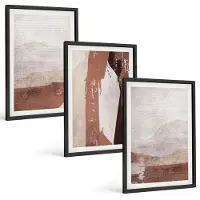 Tulup 4-Delige Schilderij Set - Abstracte patronen in bruine en beige tinten. - 40 x 60 cm - Wanddecoratie - Schilderijen Set - Kantoor - Stijlvolle Muurdecoratie