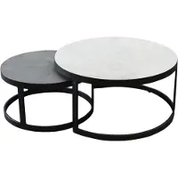AVH-Collectie Montenegro salontafels 80 cm rond en 60 cm rond keramiek antraciet