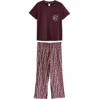 Next Pyjama rosa / wijnrood / wit