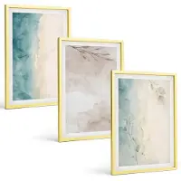 Tulup 4-Delige Schilderij Set - Subtiele aquarelverftextuur - 40 x 60 cm - Muurdecoratie - Wanddecoratie - Hal - Decoratieve Schilderijen