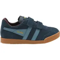 Gola Harrier Strap leren suède sneakers donkerblauw/blauw Jongens Leer - maat 29
