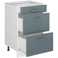 Vicco Keukenonderkast R-Line, Blauw-grijs/Wit, 50 cm goudkleurig eiken werkblad