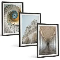 Tulup 4-Delige Schilderij Set - Wenteltrap van de kathedraal Uitzicht op de gevel van het gebouw Tegelgang - 40 x 60 cm - Wanddecoratie - Schilderijen Set - Interieur - Interieur Decoratie