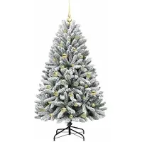 vidaXL Kunstkerstboom 150 cm 150 LED's Warmwit PVC en Staal