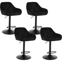 Markenlos Rootz Set van fluwele barkrukken - Keukenstoelen - Hoogte verstelbaar - Ademend materiaal - Ergonomisch ontwerp - 37cm x 37,5cm x 62,5-84cm