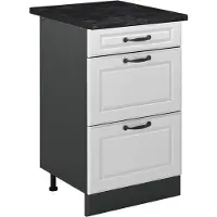 Vicco Keukenonderkast R-Line, Wit landelijk/Antraciet, 50 cm antraciet werkblad