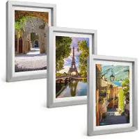 Tulup 4-Delige Schilderij Set - Prachtige straten, historische architectuur, Eiffeltoren - 20 x 30 cm - Wanddecoratie - Moderne Interieurdecoratie - Woonkamer Decoratie