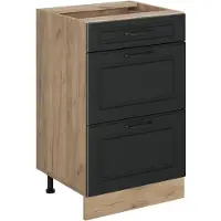 Vicco Keukenonderkast R-Line, Antraciet landelijk/Goudkleurig Eiken, 50 cm zonder werkblad
